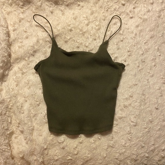 Garage Tops - Garage green tiny strap tank